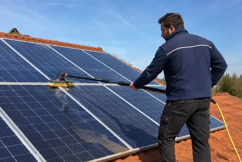 Nettoyage et entretien de panneaux solaires au Fouilloux